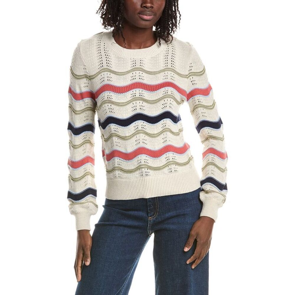 &Isla Womens  Leona Wave Stitch Sweater, Brown
